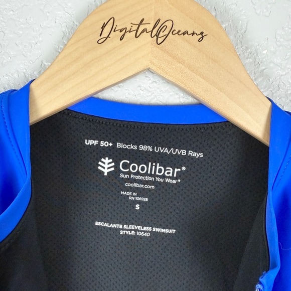 Coolibar Escalante Sleeveless Swimsuit, Blue S - Sun Protection, EUC, Zip Front - Picture 3 of 11